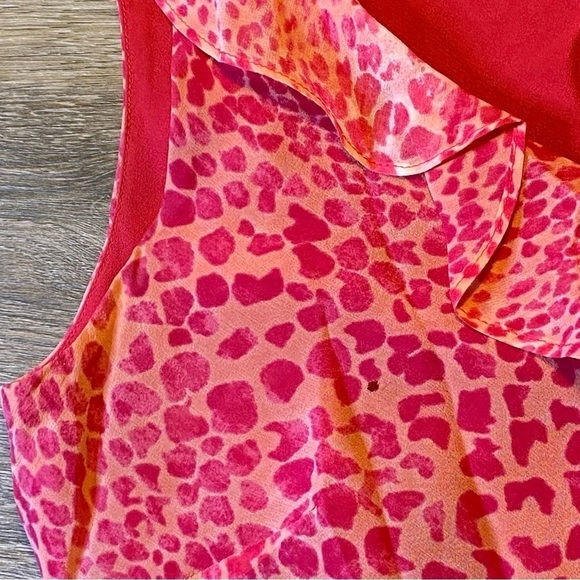 Ann Taylor Pink Silk Animal Print Shift Dress Size 8 - Picture 12 of 13